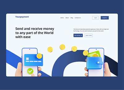 FINTECH HERO SECTION graphic design landingpage ui