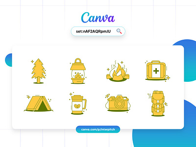 Canva Set - Camping Gear Flat Illustration camping illustration canva canva illustration flat illustration illustration