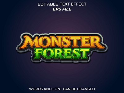 monster forest text effect for game badge app badge branding design forest game graphic design illustration label logo monster ui