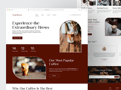 Vnyl Roast - Coffee Shop Website coffee coffeeshop design graphic design landing page ui ui design ux website