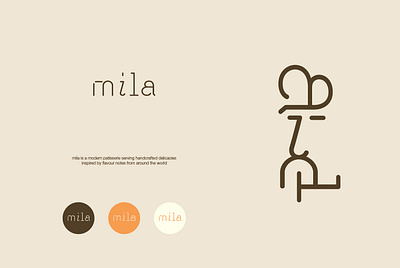 mila abstract branding brandmark illustration logo logotype patisserie wordmark