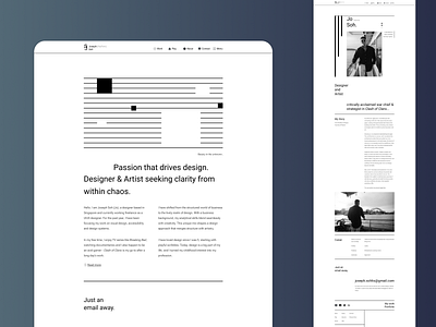 Personal Portfolio Page Design black and white landing page monotone portfolio self simplistic ui ux web design web ui web ux