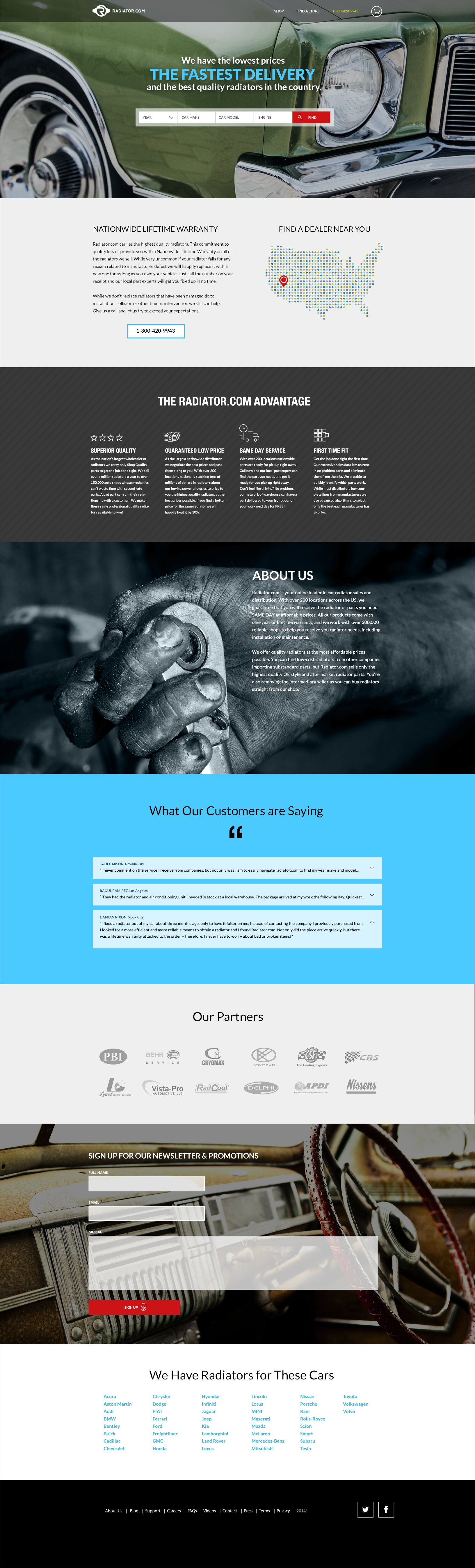 Radiator.com eCommerce Website automotive branding ecommerce radiators ui ux visual design website wireframes