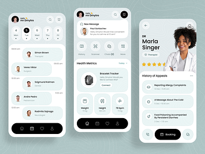 Healthy Doctor Mobile App with Calendar and Tracker android app. branding calendar creative design healthy interface ios minimalism mobile product service startup ui