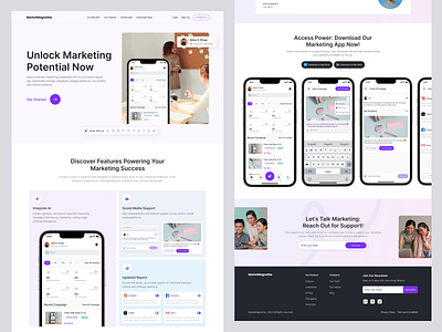 MarketMagnetize - Website Landing Page for Marketing Apps ai animation apps branding clean ui cleandesign design graphic design illustration landing page logo marketing minimalist mobile mobile design ui uidesign uiux ux web