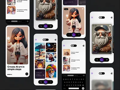 PicGPT - AI Image generator app 3d ai aiapp aiart aiimage animation design motion graphics ui ux