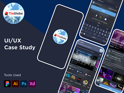 Tix Globe App appdesign graphic design tixglobe tixglobeapp tixglobeappdevelopment ui uidesign uiux