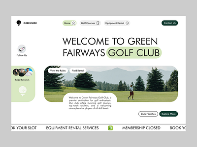 Landing Page For Golf Club