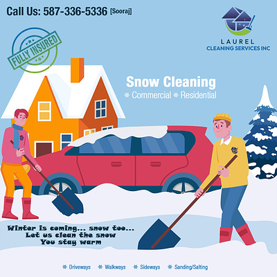 Snow Cleaning Ad advertisment illustration