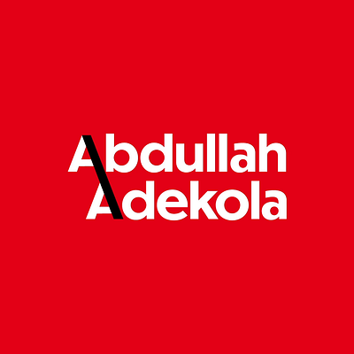 Abdullah Adekola: Identity graphic design logo minimal typogrpahy