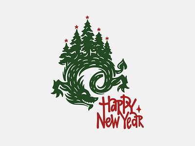 Forest dragon 2024 animals character dragon forest logo logotype nature new year tree zoo