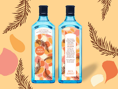 Ibiza Sunset Gin: Packaging artwork branding concept generation graphic design identity illustration packaging