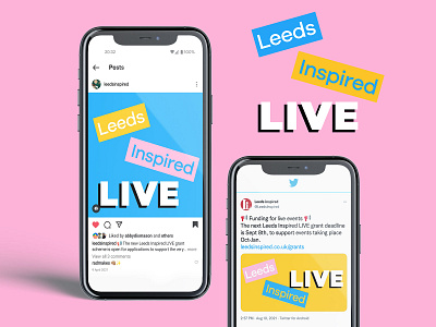 Leeds Inspired LIVE: identity branding graphic design identity minimal social posts typography