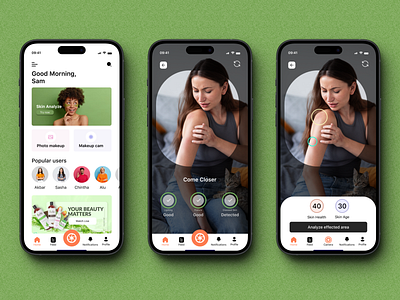 Revolutionizing Dermatology: Introducing Our AR & AI-Powered App ai ui screens ar ui screens artificial intelligence augumented reality dermatology design skin care user interface