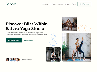 Satvva-Yoga Studio Website Design branding design landing page studio ui ux web design website yoga