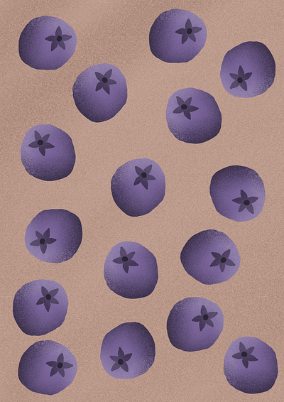 Blueberries blueberries flat illustration pattern procreate