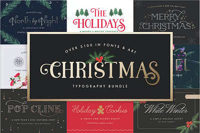 Christmas Font Bundle animation display font font graphic design holiday fonts logo motion graphics sans serif