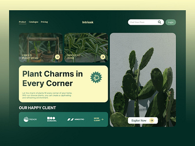 Intriosk - Hero Page Section for Plant Store botanical explore graphic template hero page hero page section plant section store ui ui kit ui ux web