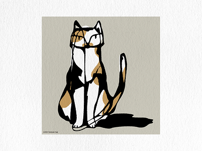 Calico Cat graphic design illustration