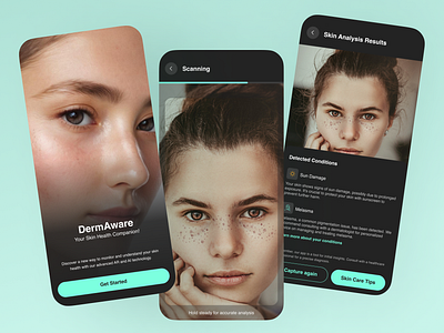 AR & AI-based Skin Disease Detection ai ai and ar skin disease detection ai skin detection app appdesign ar design minimal mobile skin care skin disease detection ui ux
