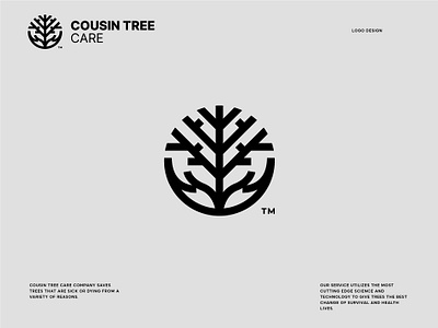 Cousin Tree Care brand branding care circle design designer graphic design hands health logo simple sladoje tree trees