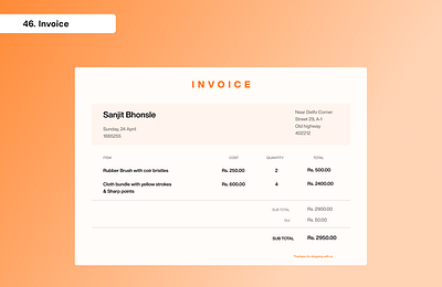 Daily UI Day 46 - Invoice 100 days ui daily ui day 46 graphic design invoice ui