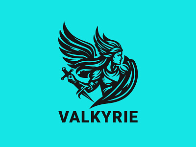 Valkyrie Logo armor athens branding britannia esport female graphic design kingdom knight logo mythology ui ux valkyrie vector viking warrior