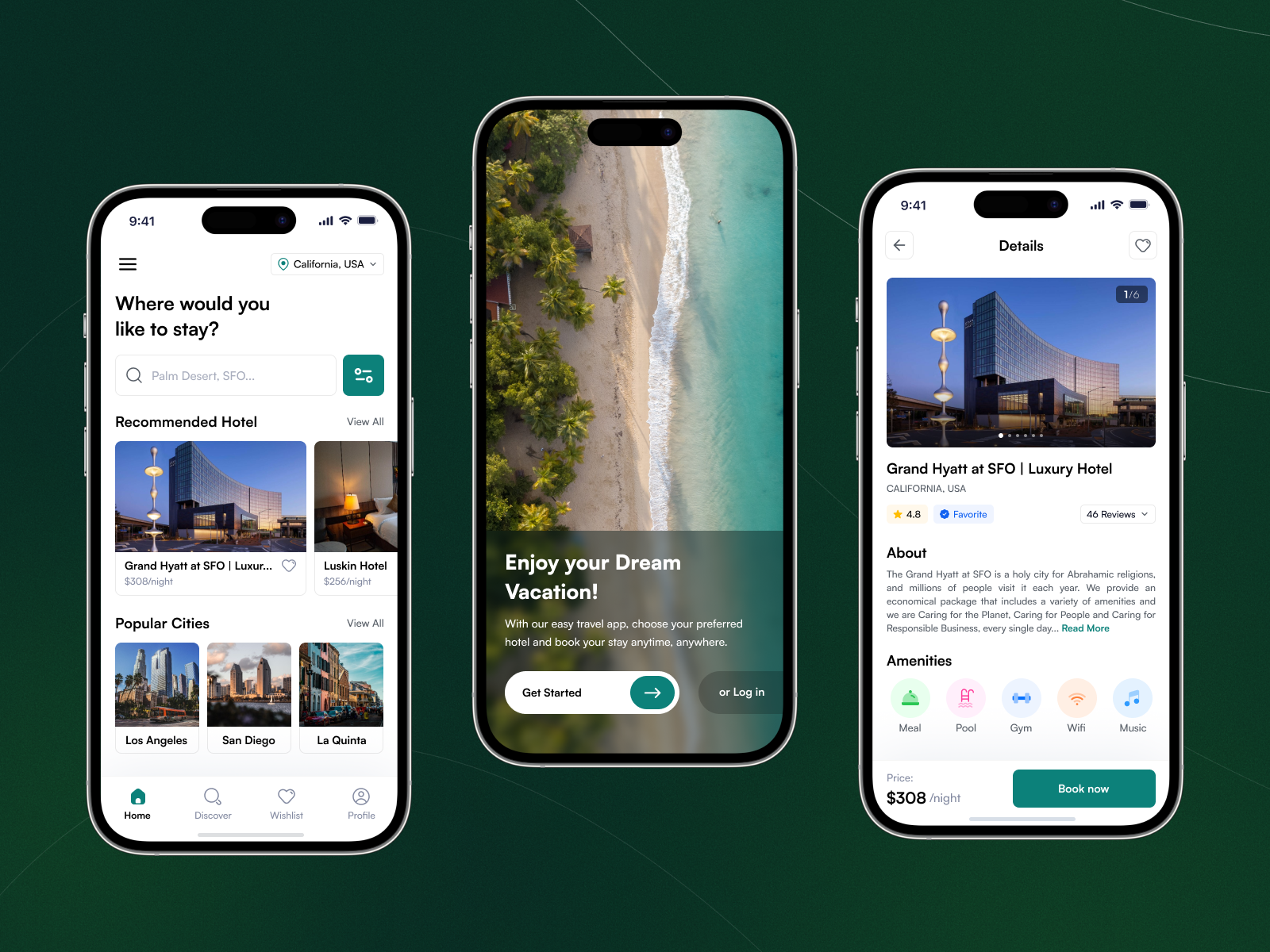 Hotel Booking App booking booking app hotel mobile app design mobile ui splash screen travelling app ui uiux ux welcome screen