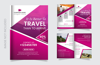 Traveling Brochure Template banner bg vect book covr brochure design byzed ahmed dign graphic design social media social media poster travel menu travel poster traveling