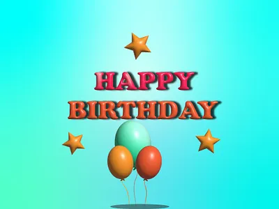 Happy Birthday -3D design graphic design typography vector