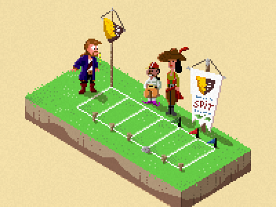 Monkey Island 2 spitting contest isometric fan art fanart funny homage isometric lucas arts monkey island monkey island 2 pixel pixelart pixelated raster scene