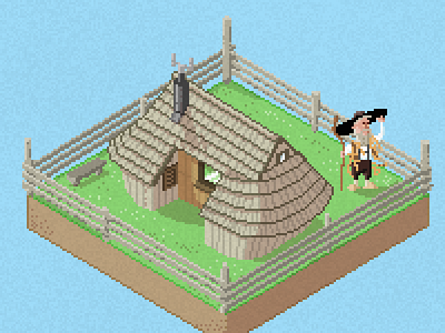 Isometric pixelart of Velika Planina (Slovenia) digital illustration isometric pixel pixel illustration pixelart raster slovenia