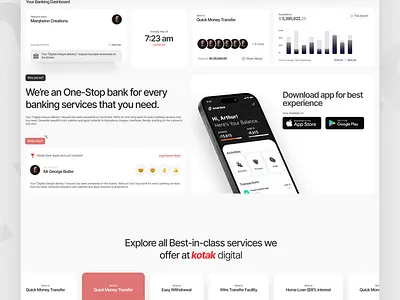 Kotak Digital Banking Website Dashboard app banking website branding design digital banking digital website graphic design landing page logo ui uiinspiration user experience user interface ux design uxui designer