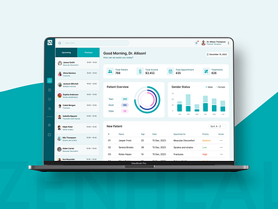 Zenheal Dashboard adminpanel app dashboard design development healthcare software ui ux