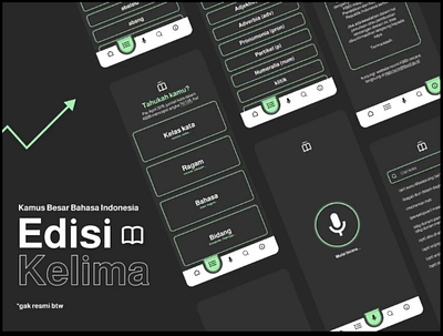 Redesign Indonesian Dictionary - mobile app black figma green logo mobile app motion graphics redesign ui