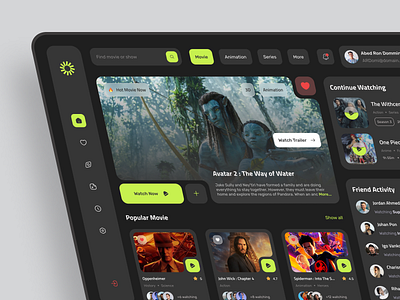 Mriksani - Movie Streaming Dashboard cinema clean dark dashboard film minimalist movie movie app movie dashboard platform product product design series streaming streaming dashboard tv series ui uiux watch web app