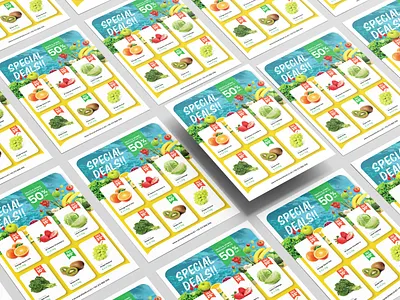 Promo Flyer Desain - Grocery flyer graphic design illustrator photoshop