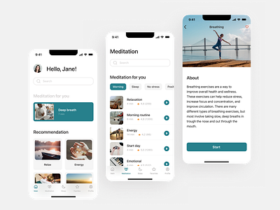 Meditation Mobile app app design graphic design ui ux