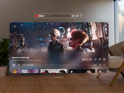 Apple Vision Pro - Youtube concept apple ar augmented concept spatial ui virtual vision pro vr youtube