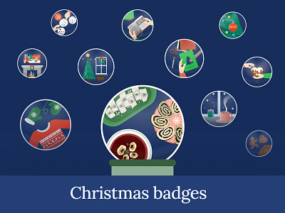 Christmas badges app badges christmas christmas badges graphic design illustration ui vector