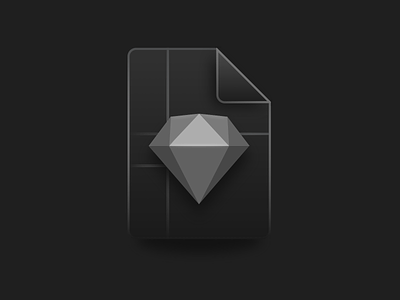 Sketch app icon 3d app black dark diamond icon illustration minimal monochrome sketch