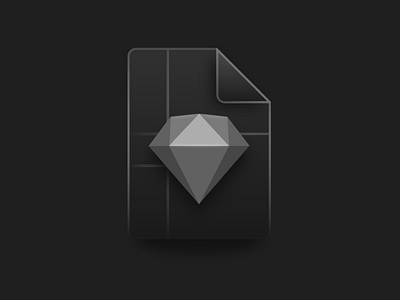 Sketch app icon 3d app black dark diamond icon illustration minimal monochrome sketch