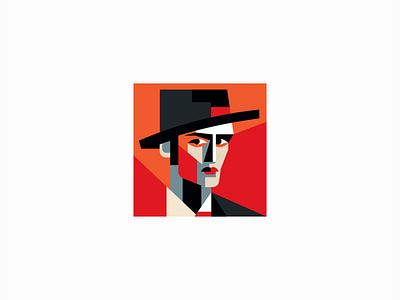 Geometric Man With Hat Logo beauty branding cubism cubist design emblem face geometric hat icon identity illustration logo man mark people portrait surrealism symbol vector