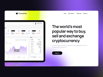 Cryptocurrency Wallet Landing Page crypto cryptowallet currency gradient landing landingpage violet wallet
