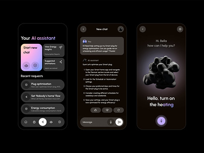 AI assistant. Smart Home App ai app app design branding dashboard design desktop app graphic design home home managment house interaction interior mobile app smart home ui ux web app