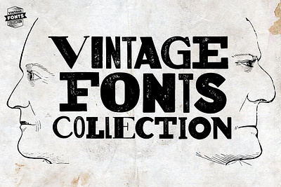 Vintage Fonts Collection - 18 fonts distressed grunge letterpress old fonts retro