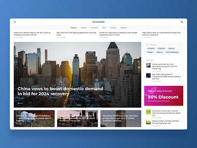 NEWSSSIP - News Portal Homepage design news portal ui ux
