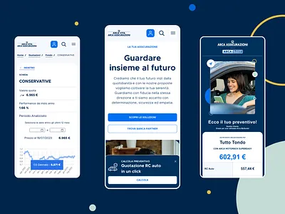Arca Vita Assicurazioni mobile quote funnel brand funnel quotation ui ux