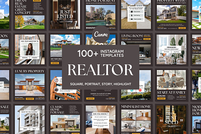 Realtor Cream Template 3d animation branding canva bundle canva template design graphic design illustration instagram template logo open house property real estate realtor realtor design realtor template social media template ui ux vector