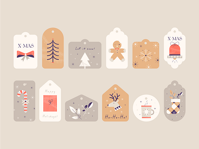 Christmas Tags Illustration 🎅❄️ adobe illustrator app character christmas christmas tag christmas tree festive season geometric geometric christmas gift tag gingerbread man graphic design holidays illustration new year retro retro illustration tags vector vintage